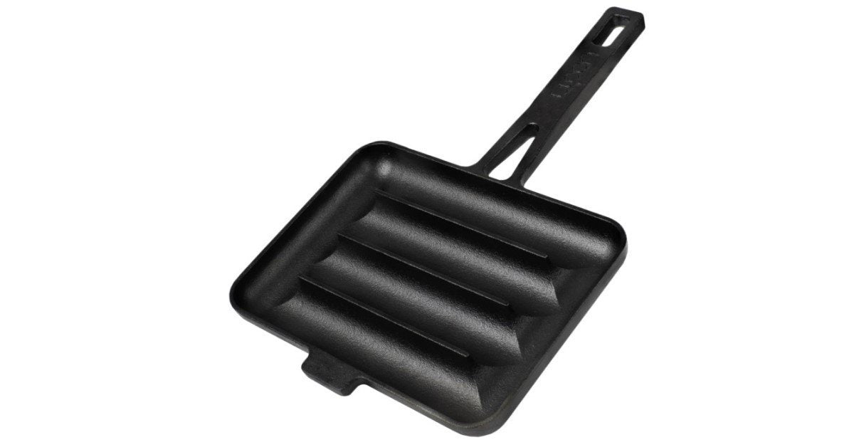Cast Iron Sausage Pan, Pot for Grilled Sausage Cooking, Home Pre Seasoned Grilled Sausage Pot,Vertical, Black
